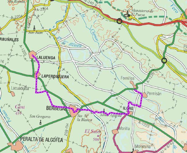 Imagen: Laluenga-Mapa GR-45 Laluenga-Fornillos.